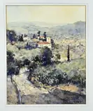 Hugo Polderman, Landschap Italië (Getticinano), Aquarel op papier
