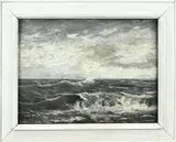 A. Kraus jr., Zeegezicht, 1887, Olieverf op paneel