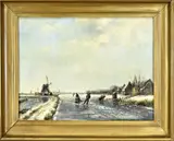 C.W. Smith, Hollands wintergezicht, 1895, Olieverf op paneel
