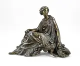 19e Eeuws Frans bronzen figuur, Griekse dame