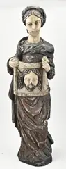 Houtgestoken figuur, H 84 cm.
