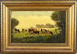 Fedor van Kregten, Twents landschap met koeien, Olieverf op linnen