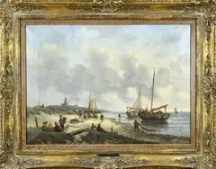 George Wilhelm Opdenhoff, Strandgezicht, Olieverf op linnen