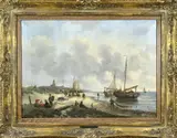George Wilhelm Opdenhoff, Strandgezicht, Olieverf op linnen
