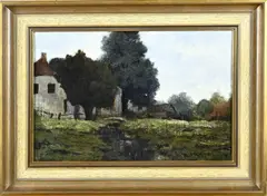 Henry Van Ingen, Boerderij tussen bomen, Olieverf op linnen