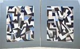 Twee werken van Eef de Weerd, 2x Kleurrijk abstract, Pastel op papier