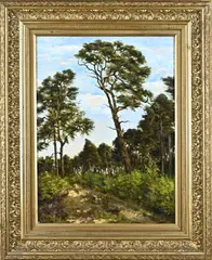 Bernardus Arps, Bosgezicht Oosterbeek, Olieverf op board