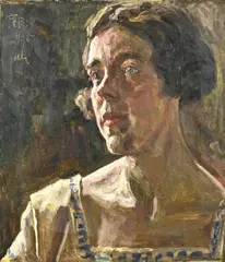 Fransiscus Hermanus Bachg, Portret dame, Iets verf eraf