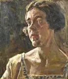 Fransiscus Hermanus Bachg, Portret dame, Iets verf eraf