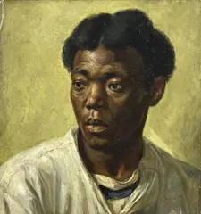 Fransiscus Hermanus Bachg, Portret negroïde man, Olieverf op linnen