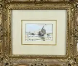 Gerhard Morgenstjerne Munthe, Bomschuit op zee, Gemengde techniek op papier