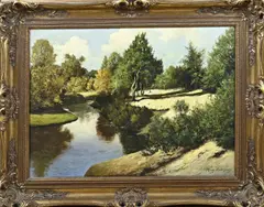 Frans Baayens, Gezicht op Lutterzand, Olieverf op linnen
