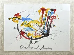 Spetterkip by Groot werk van Anton Heyboer, Plakkaatverf op papier, sold Jul 2023