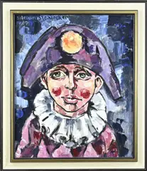 Adrian Stahlecker, Pierrot, Olieverf op linnen