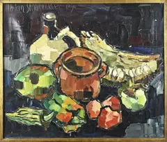 Adrian Stahlecker, '67, Exotisch stilleven, Olieverf op linnen