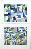 Twee werken van Eef de Weerd, Abstracte composities, Pastel op papier