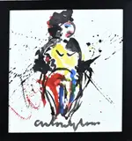 Dame van lichte zeden by Anton Heyboer, Plakkaatverf op papier, sold Jul 2023