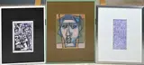 Drie werken van Eef de Weerd, 2x Abstract + portret, Gemengde techniek