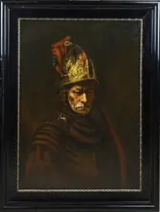 Gesigneerd Chiel Cop, Kopie naar Rembrandt, Olieverf op linnen