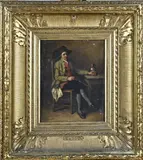 Jean Baptiste Madou, Heer met wandelstok, Olieverf op paneel