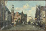 Christoffel Hendrik Dijkman, Hollands stadsgezicht, Olieverf op linnen