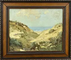 Onduid. gesig., Duinlandschap, Olieverf op linnen