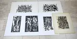 Zes werken van Eef de Weerd, Abstract/Figuratief, Gemengde techniek etc
