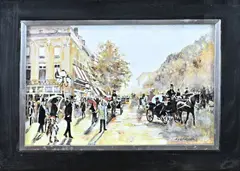 A. van Bruggen, Stadsgezicht Parijs, Olieverf op paneel