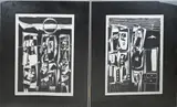 Twee grote werken van Eef de Weerd, Abstract/figuratief, Zwarte inkt op papier