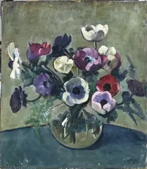 Betsy Dom, Vaas met bloemen, Olieverf op linnen