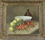 Egbert Antonie Jansen, Stilleven met fruit, Olieverf op linnen