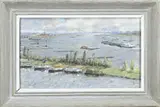 Wim v.d. Anker, Hollands riviergezicht, Olieverf op linnen