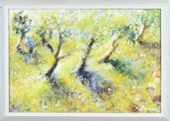 A. Kyrnukob, Landschap bloeiende bomen, 1918, Olieverf op linnen