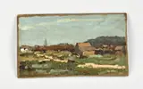 Joop Kroppf, Landschap met boerderij, Olieverf op paneel