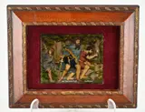1900 by Antiek Duits achter-glas-schilderij, sold Apr 2023