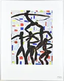 Alphons Freijmuth, Afrikaanse acrobaten, Aquarel op papier