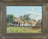 Otto Coenders, Gezicht op boerderij, Olieverf op linnen