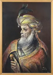 M. Wensing, Sultan (naar Rembrandt),, Olieverf op linnen