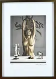 Litho & offset Mel Ramos, Vrouwelijk naakt voor spiegel, Litho/offset Mel Ramos