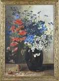 P. Febernee, Vaas met bloemen, Olieverf op paneel