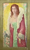 C.J. Snoeijerbosch, Dame met mantel, Olieverf op paneel