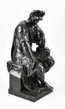 Denkende Romein by 19e Eeuws antiek bronzen figuur door F, sold Apr 2023