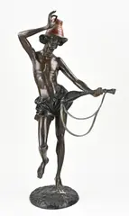 Groot bronzen figuur, H 64 cm.