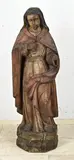 Groot houtgesneden Maria beeld met polychromie, H 128 cm.