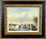 Fred Arends, Hollandse ijspret, Olieverf op paneel