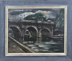 Jos Croin, Brug over de Seine, Olieverf op linnen