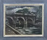 Jos Croin, Brug over de Seine, Olieverf op linnen