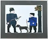 Bart van der Leck, De jager 1913, Lithografie op papier