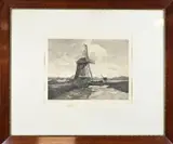 Graadt van Roggen, Landschap met boerin en windmolen, Lithografie op papier