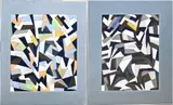 Twee werken van Eef de Weerd, Abstracte voorstellingen, Pastel op papier